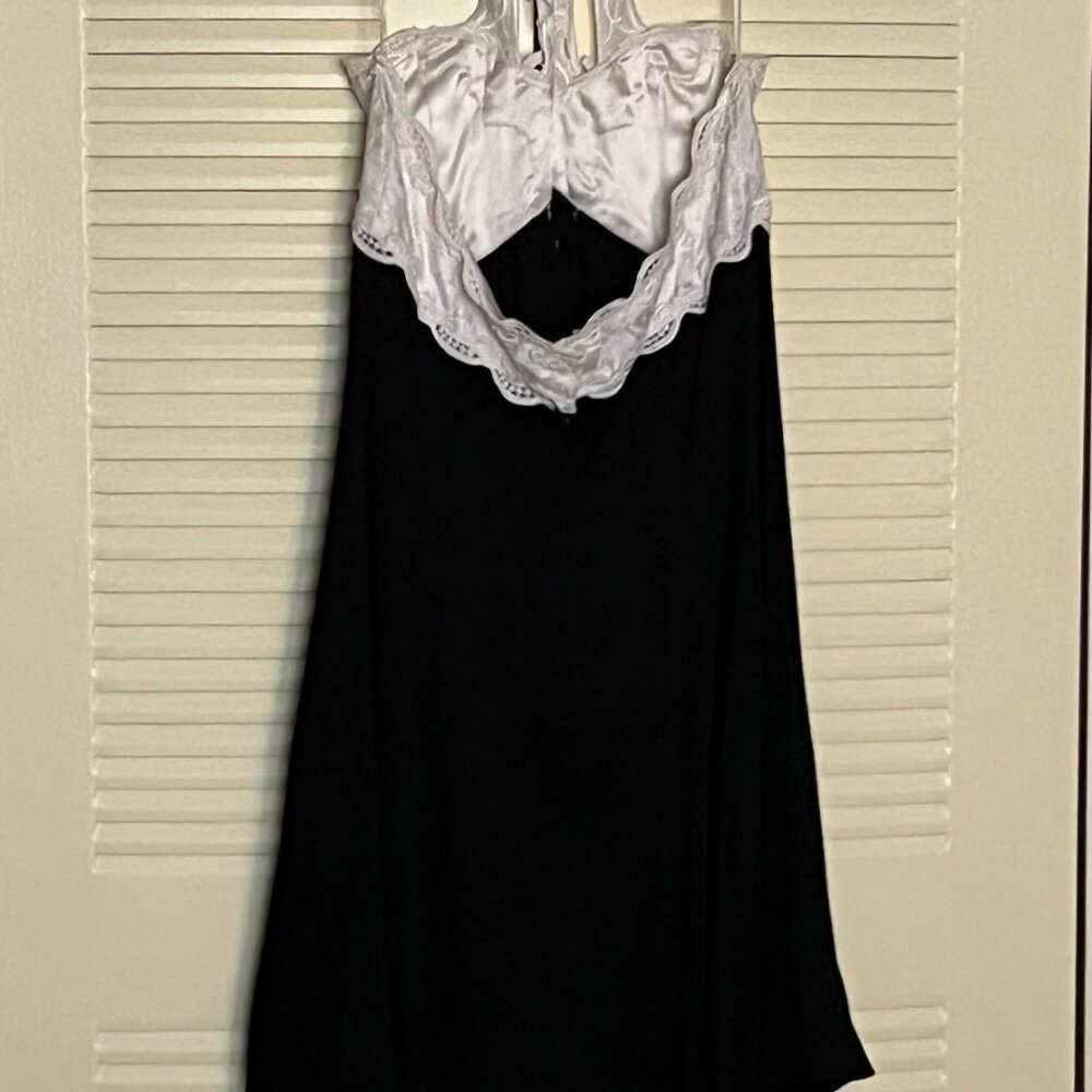 Scott McClintock Black/White Lace Halter Short Evening Dress Size 16 - Picture 7 of 8